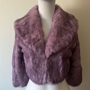 Arden B Cropped Rabbit Jacket Size XS